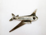 Vintage 925 Sterling Silver AMERICAN AIRPLANE JET FLYER PLANE Brooch Pin PILOT Travel Jewelry