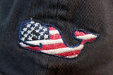 VINEYARD VINES WHALE baseball cap hat AMERICAN FLAG NAVY BLUE EMBROIDERED