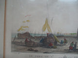 Antique Set 1700s  FRENCH Landmark Lithograph Picture Print ART Decor