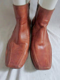 EUC Mens STEVE MADDEN DAGGAR Leather ANKLE BOOTS Shoes 11 BROWN CARAMEL