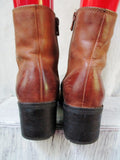 FRANCO SARTO “SHERMAN” Distress Leather Ankle Boot Cowboy Western Shoe BROWN 5.5