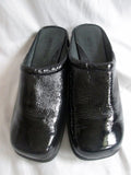 Womens DAVID TATE Patent Leather Clogs Shoes Slip-On Mules BLACK 11 Comfort