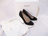 EUC CELINE PARIS ITALY PUMP LOAFER LEATHER 110 Shoe BLACK 37 / 6.5 White Womens