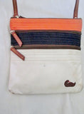 DOONEY & BOURKE Mini Shoulder Bag Crossbody Swingpack Purse Stripe WHITE ORANGE BLACK