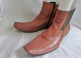 EUC Mens STEVE MADDEN DAGGAR Leather ANKLE BOOTS Shoes 11 BROWN CARAMEL