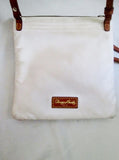 DOONEY & BOURKE Mini Shoulder Bag Crossbody Swingpack Purse Stripe WHITE ORANGE BLACK