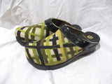 NEW LIORA MANNE Leather Clog Shoe Slip-On Mule CHECK PLAID 40