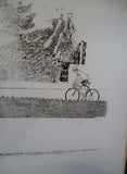 Vintage Signed MICHAEL STOKOE CYCLISTS TOURS Cycle LITHOGRAPH Frame Print ART