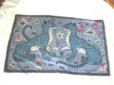 Vtg Hermes Paris BLUE LEOPARD Germany France Beach Bath Towel RARE