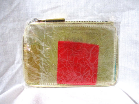 NEW LIORA MANNE CHANGE COIN PURSE Zip POUCH Wallet CANDY SQUARES GOLD