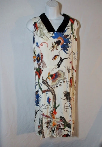 NEW NWT WOMENS BALENCIAGA PARIS Sleeveless Floral dress 38 / 6 WHITE MULTI