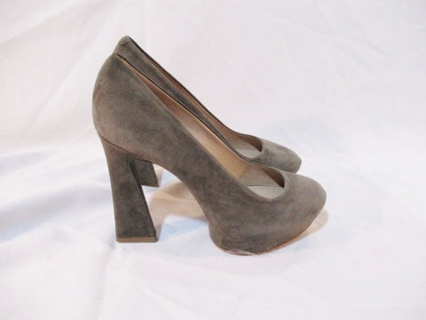 NEW CELINE PARIS ITALY CARVED Suede Pump Shoe 36 6 GRAY GREY NWT LEATHER Womens