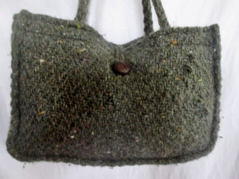 BRANIGAN WEAVERS IRISH Vegan Satchel TOTE Bag Shoulder Bag Carryall GREEN OLIVE