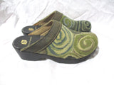 NEW LIORA MANNE Leather Clog Shoe Slip-On Mule GREEN SWIRL 36 / 6