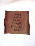 FIGHT DOMESTIC VIOLENCE ABUSE Can't Believe Love Narcissist Leather Patch Art