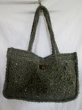 BRANIGAN WEAVERS IRISH Vegan Satchel TOTE Bag Shoulder Bag Carryall GREEN OLIVE