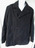 Womens OLD NAVY WOOL COAT Jacket Double Breast BLACK L Military Campus
