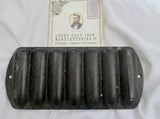 Vtg Lodge #27C2 Hold 7 Corn Stick Muffin Pan Cast Iron Made In U.S.A. Mold BLACK