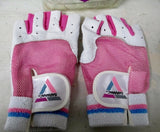 NEW Womens SARANAC Leather Workout Core Fitness Gloves WHITE PINK L