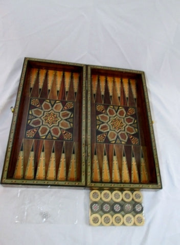New Persian Wood Inlay BOX Board Game Backgammon Checkers Chess Case