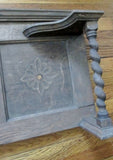 Vtg Handmade Carved Wood Primitive MIRROR Mantle Wall Hanging Rustic Medieval Tabletop