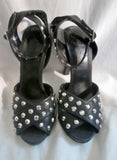 Womens MOUSSY Strappy High Heel Pumps Shoes Sandals Stud BLACK L 7-8 Punk Goth