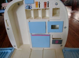 Vintage Mattel Barbie Doll Blue Jumbo Jet Airplane Plane 1999 + Accessories!