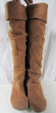 Womens NINE WEST Suede Leather Over Knee High Slouch Boot 7.5 BROWN CHESTNUT
