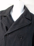 Womens OLD NAVY WOOL COAT Jacket Double Breast BLACK L Military Campus