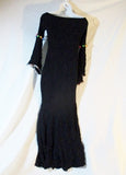 FOREVER 21 STRETCH Boho Pompom Tassel Boho S MAXI Dress BLACK Womens