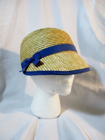 MARKS SPENCER Natural STRAW Sun Hat Railroad Cap OS Woven M&S Womens