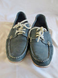 Womens COLE HAAN Leather Moccasins Mocs Walking Shoes Boat SLATE BLUE 10