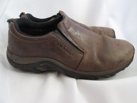 Mens MERRELL JUNGLE MOC Leather Slip on Shoe Loafer 10 NUBUCK BROWN