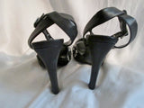 Womens MOUSSY Strappy High Heel Pumps Shoes Sandals Stud BLACK L 7-8 Punk Goth