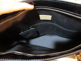 Louis Vuitton Paris VERNIS France Patent Leather Bag Black BURGUNDY BRONZE
