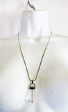23" CRYSTAL STONE Healing Rock STERLING SILVER Pendant NECKLACE Lariat