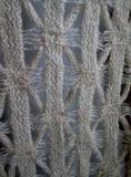 Womens Made in Italy Fringe Crochet Knit NECK SCARF Shawl Wrap CREME BEIGE ECRU