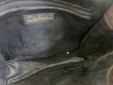 CARLOS FALCHI Leather Croc Patchwork Handbag Crossbody Shoulder Bag BROWN