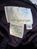 WOMENS DONNA MORGAN Silk DESIGNER Ruched DRESS 4 DM PURPLE Sleeveless