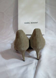 NEW ISABEL MARANT LILLY Suede High Heel Pump Shoe BEIGE 36 / 6 Womens LEATHER Slide