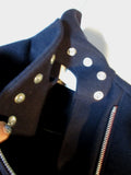 New NWT CELINE DOUBLE FACE WOOL Jacket Coat 38 NAVY BLUE Zip Snap Womens