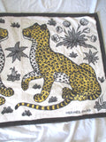 Vtg Hermes Paris WHITE LEOPARD Germany France Beach Bath Towel RARE