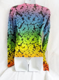 NEW NWT CHRISTOPHER KANE SILK Top Sweater S FLORAL RAINBOW Womens PRIDE