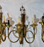 Vintage Set 3 ARROW QUIVER 20" WALL SCONCE BRASS LAMP Hunting