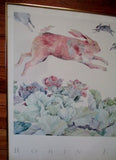 SIGNED ROBIN ESCHNER HARE HEAVEN Bunny Rabbit WATERCOLOR ART Frame Print