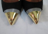 GIVENCHY WOOL MESH Stiletto Heel Pump Shoe 36 6 BLACK SILVER GOLD Womens