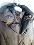 Womens TAHARI Belt Down Puffer Jacket Coat Ski BROWN S Winter Snowboard Collar
