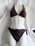 LUCKY BRAND Boho Swimsuit BIKINI Bathing Suit M Purple Boho Floral Womens