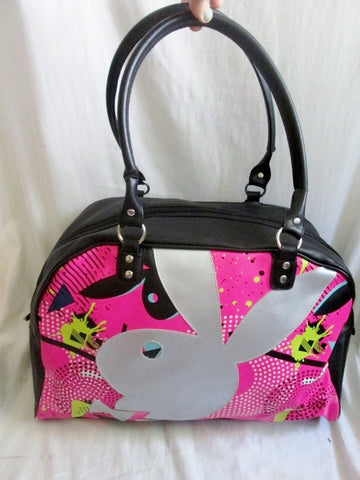 Vintage Playboy Bunny Black Purple PVC Large Double Handle Travel Duffle Bag  | eBay