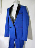 NEW NWT CELINE ITALY Set BLAZER Pantsuit 36 / 38 S BLACK BLUE Formal